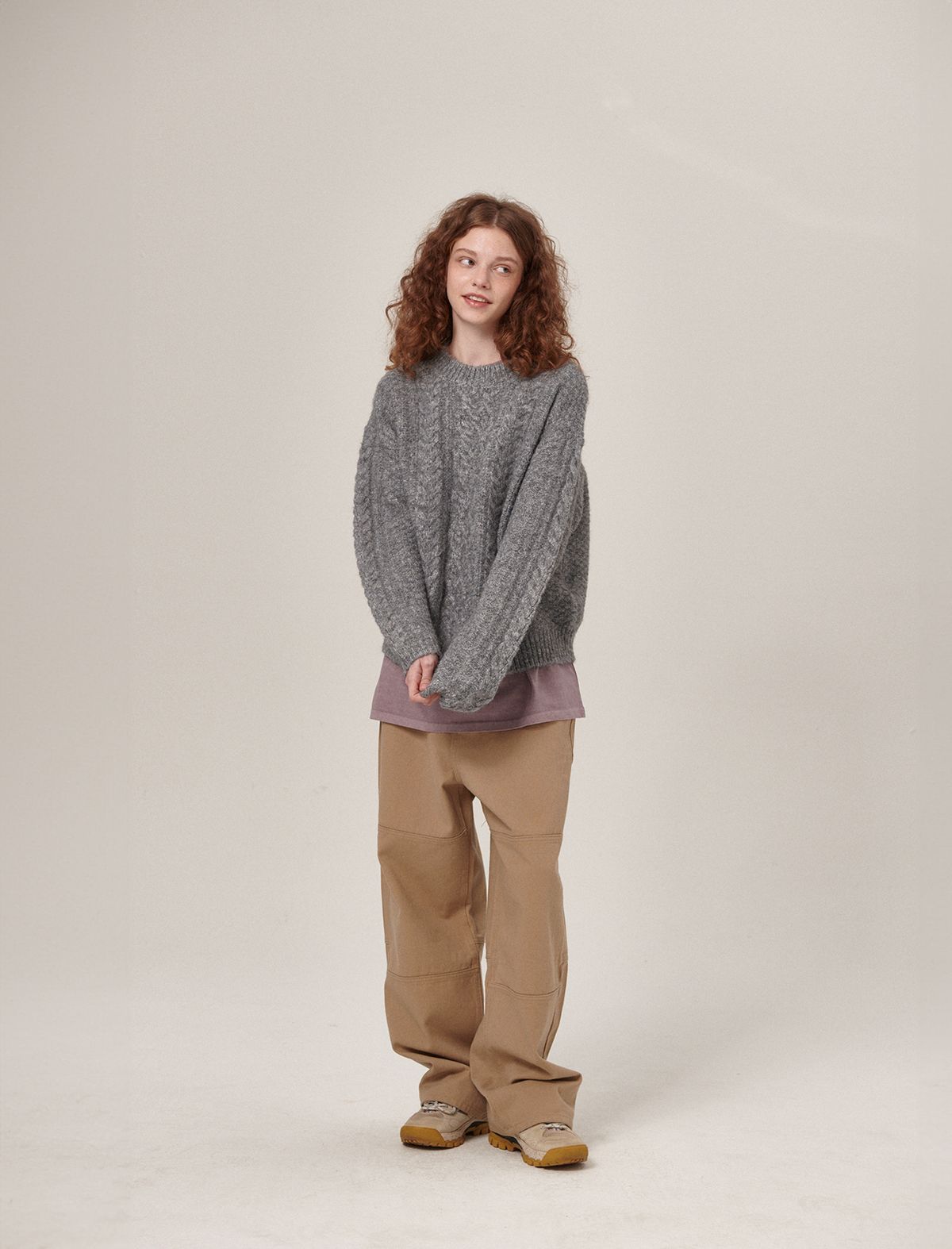 플랫웨이브 인 서울(FLATWAVE IN SEOUL) Daze Wool Fisherman Round Knit Grey