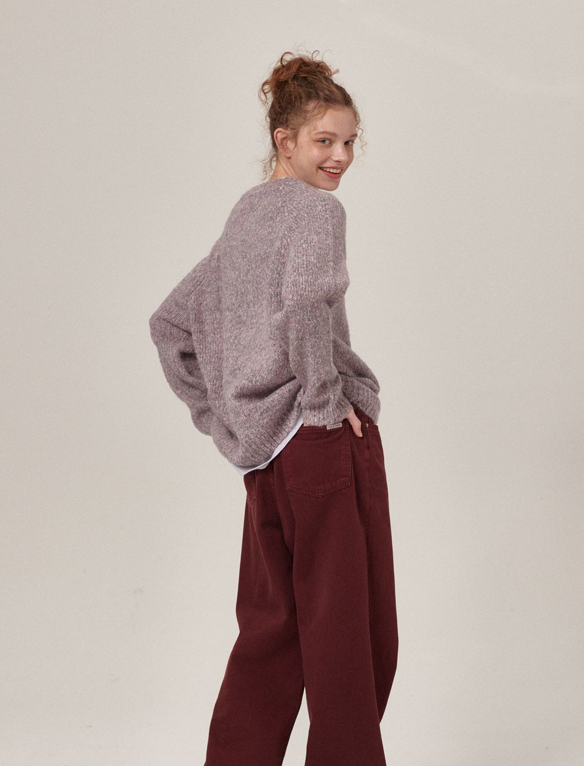 플랫웨이브 인 서울(FLATWAVE IN SEOUL) Wavt Wool Round Knit Purple