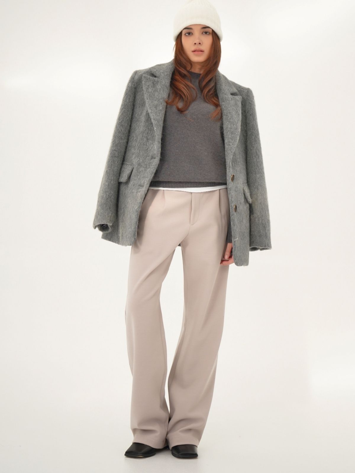 아쿠드(ACUD) (기모) Semi Wide Slacks Pants _Beige