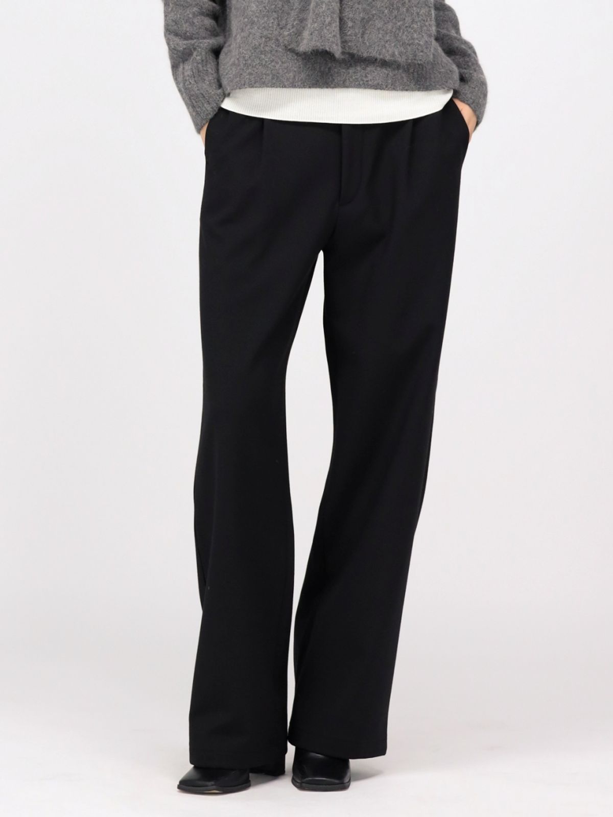 아쿠드(ACUD) (기모) Semi Wide Slacks Pants _Black