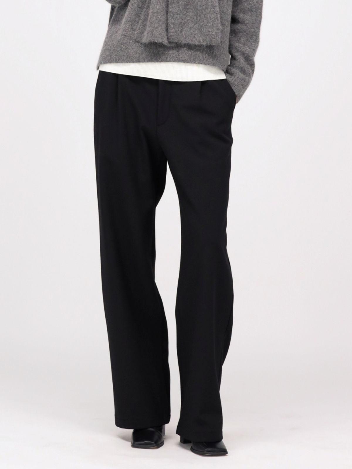 아쿠드(ACUD) (기모) Semi Wide Slacks Pants _Black
