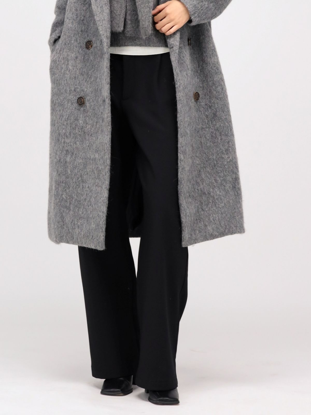 아쿠드(ACUD) (기모) Semi Wide Slacks Pants _Black