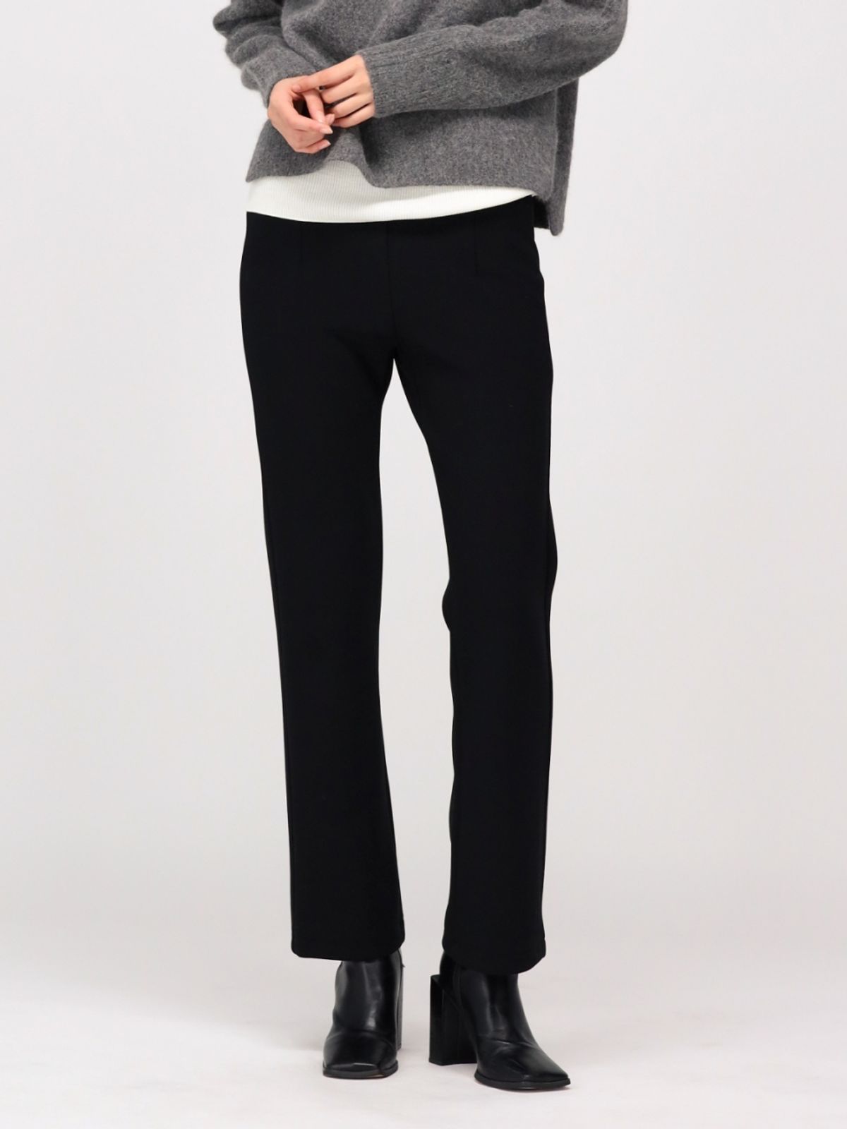 아쿠드(ACUD) (기모) Slim Straight Legging Slacks _Black