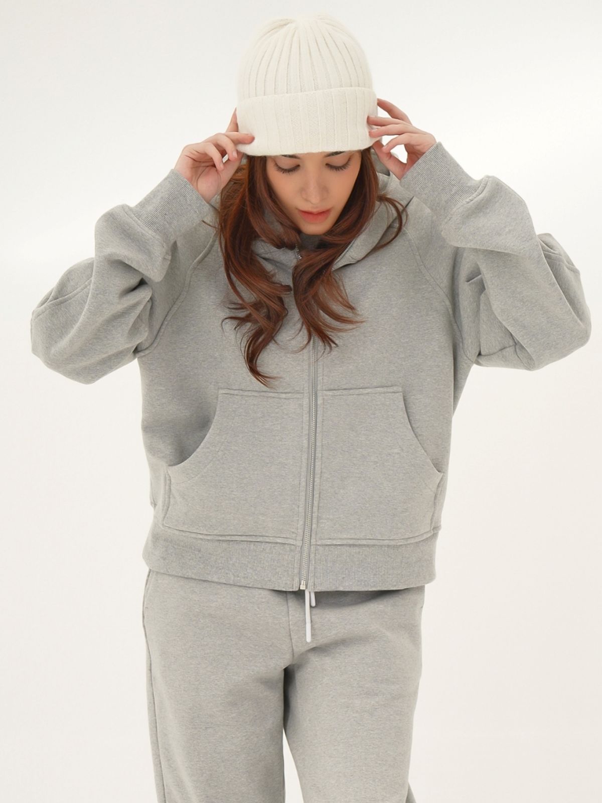 아쿠드(ACUD) (기모) Hoodie Sweat Zip up _Grey