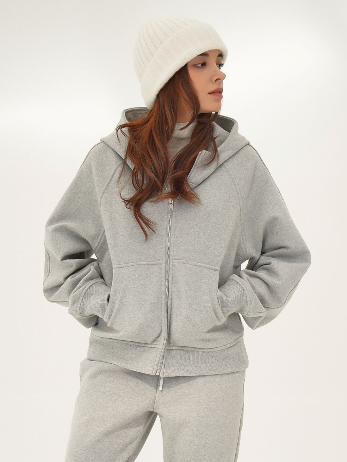아쿠드(ACUD) (기모) Hoodie Sweat Zip up _Grey