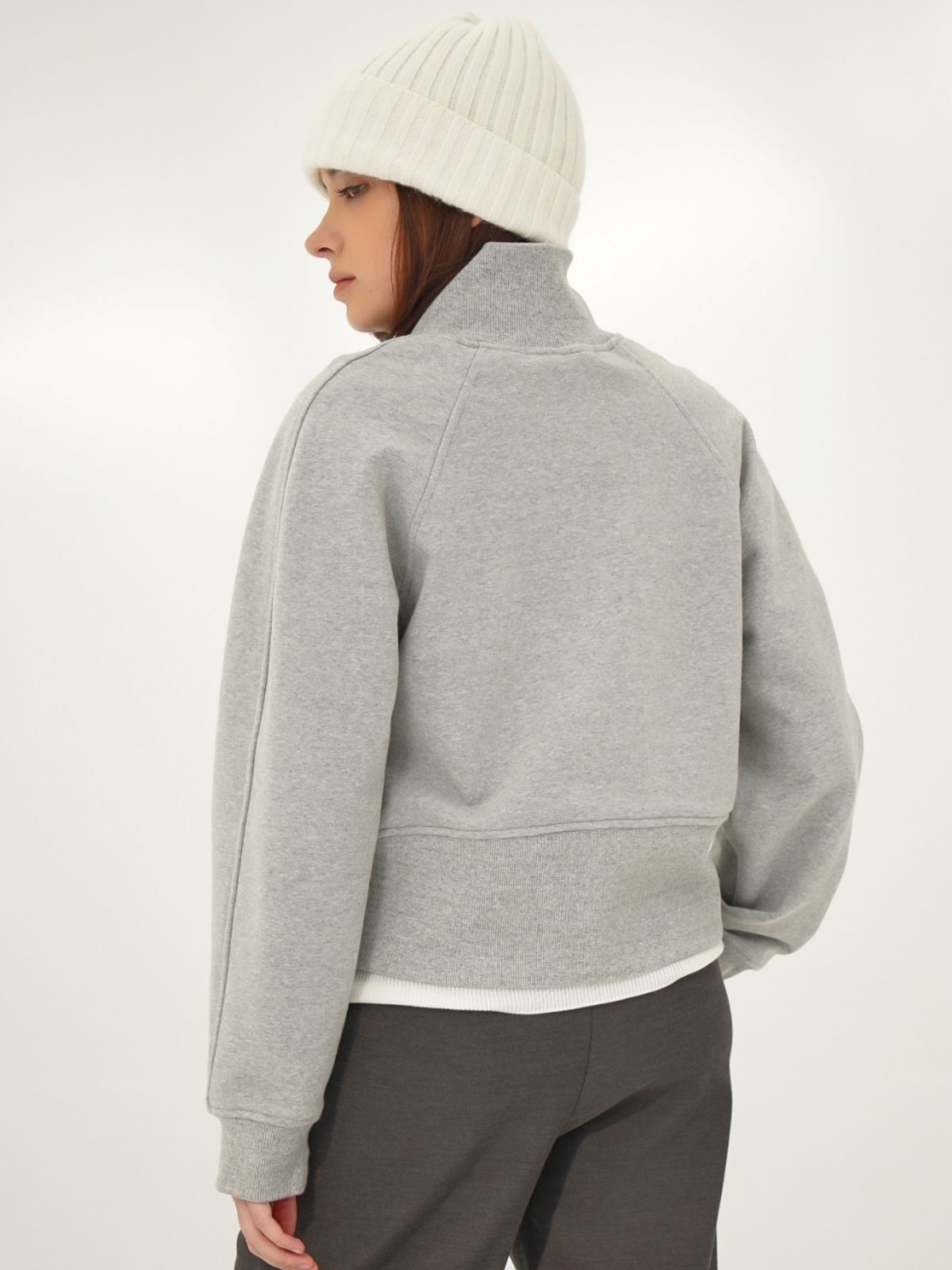 아쿠드(ACUD) (기모) High neck Half Zip up  Sweatshirt _Grey