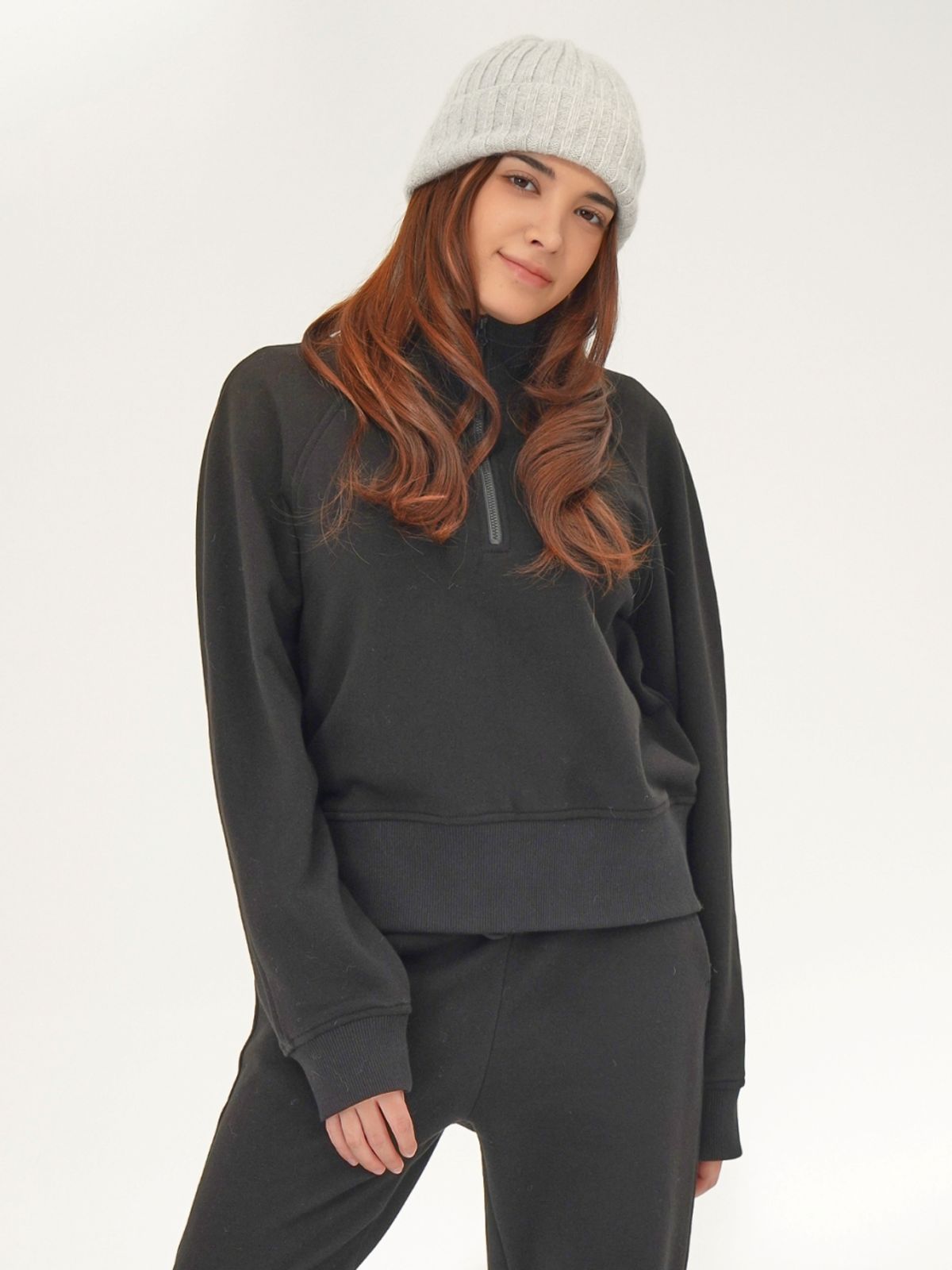 아쿠드(ACUD) (기모) High neck Half Zip up  Sweatshirt _Black