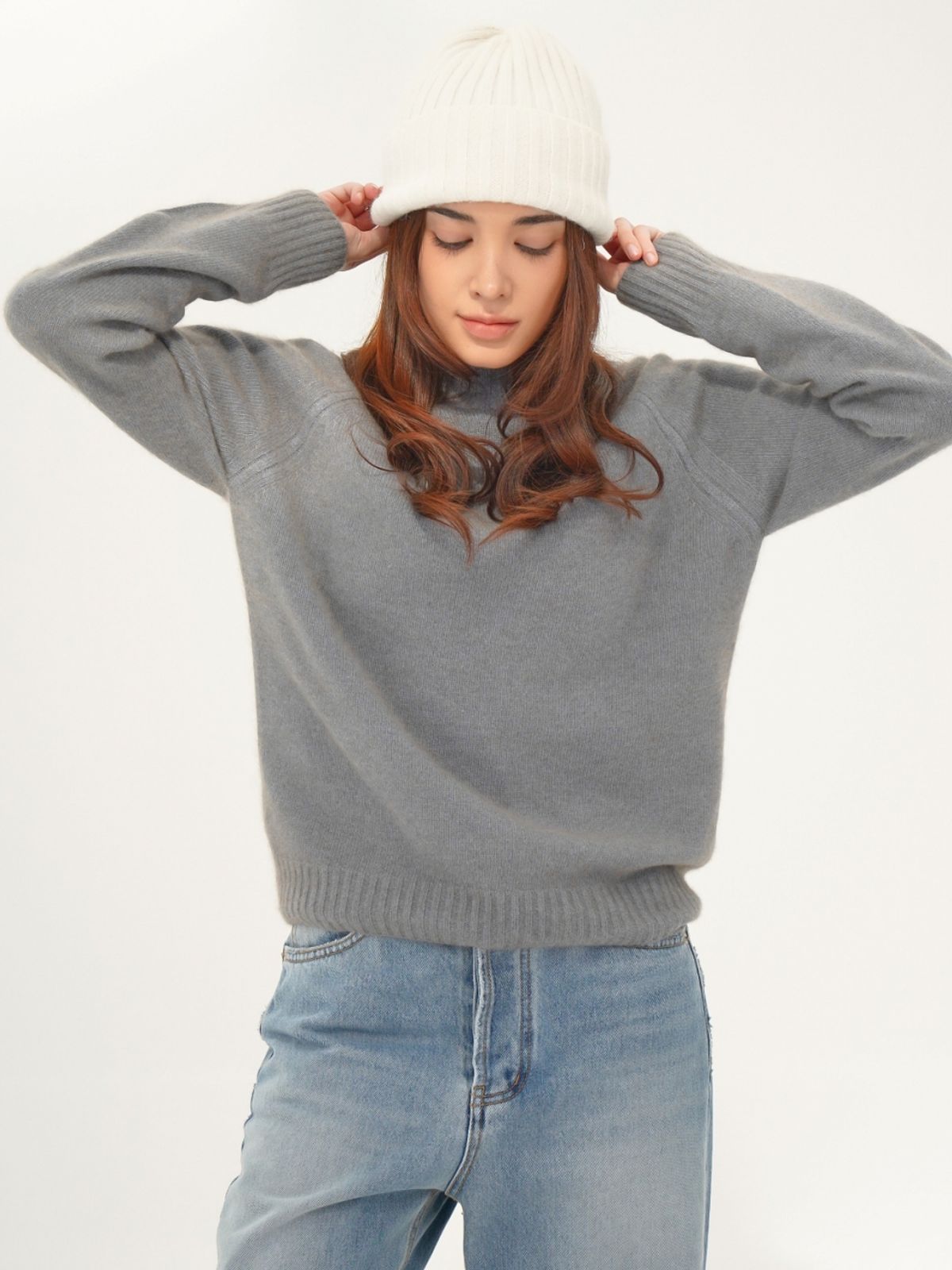 아쿠드(ACUD) Raccoon 2 tone Knit _MT.Grey