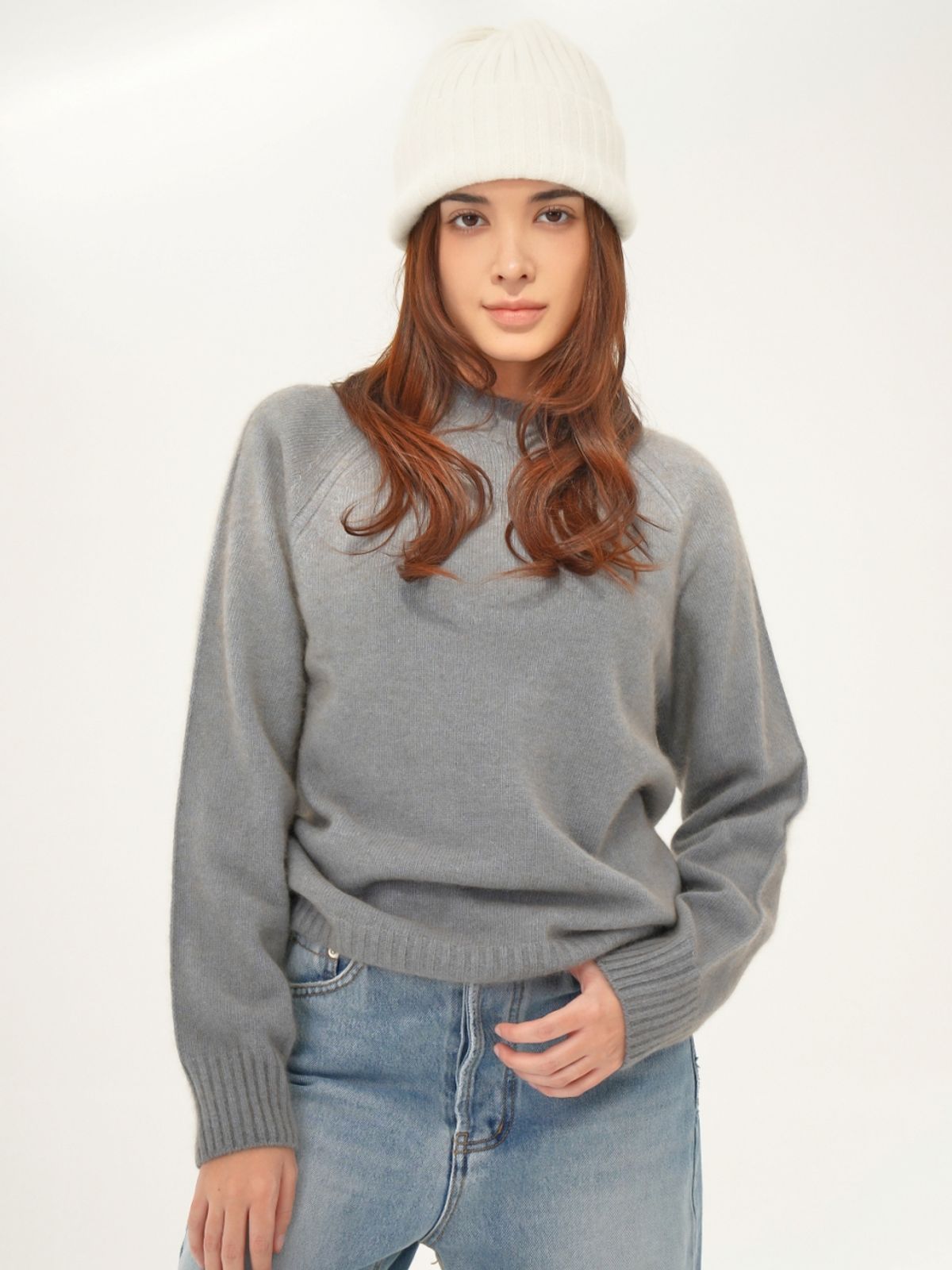 아쿠드(ACUD) Raccoon 2 tone Knit _MT.Grey