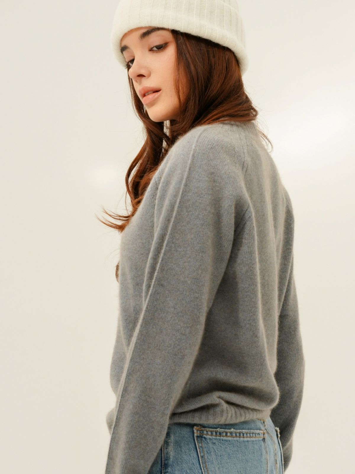 아쿠드(ACUD) Raccoon 2 tone Knit _MT.Grey