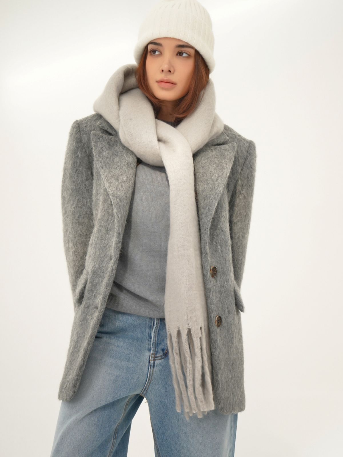 아쿠드(ACUD) Raccoon 2 tone Knit _MT.Grey