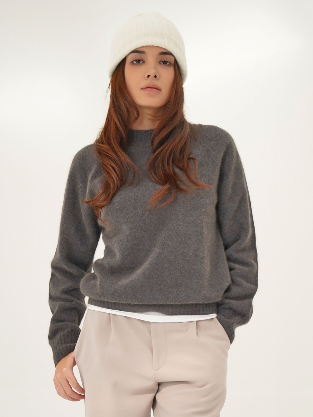 아쿠드(ACUD) Raccoon 2 tone Knit _Grey