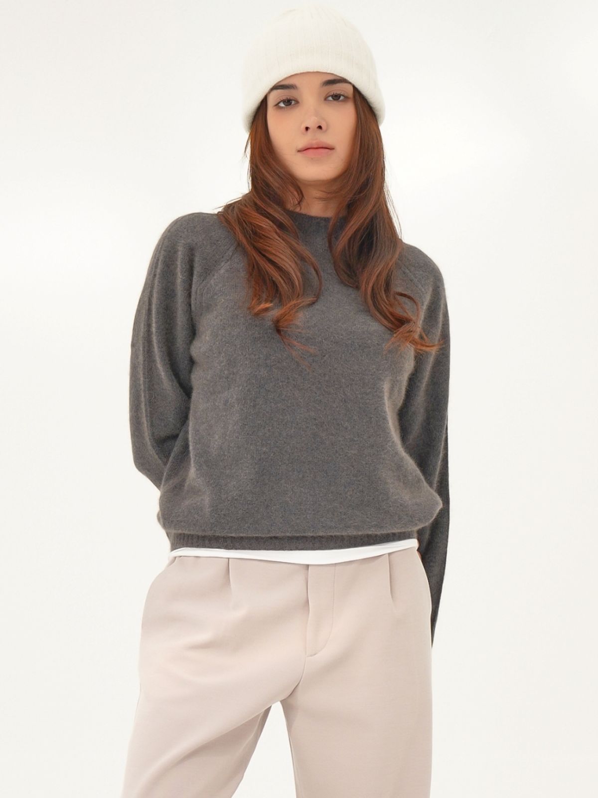 아쿠드(ACUD) Raccoon 2 tone Knit _Grey