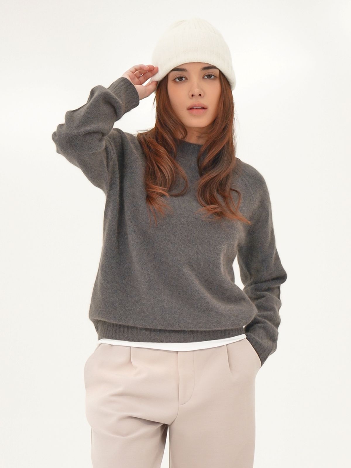 아쿠드(ACUD) Raccoon 2 tone Knit _Grey