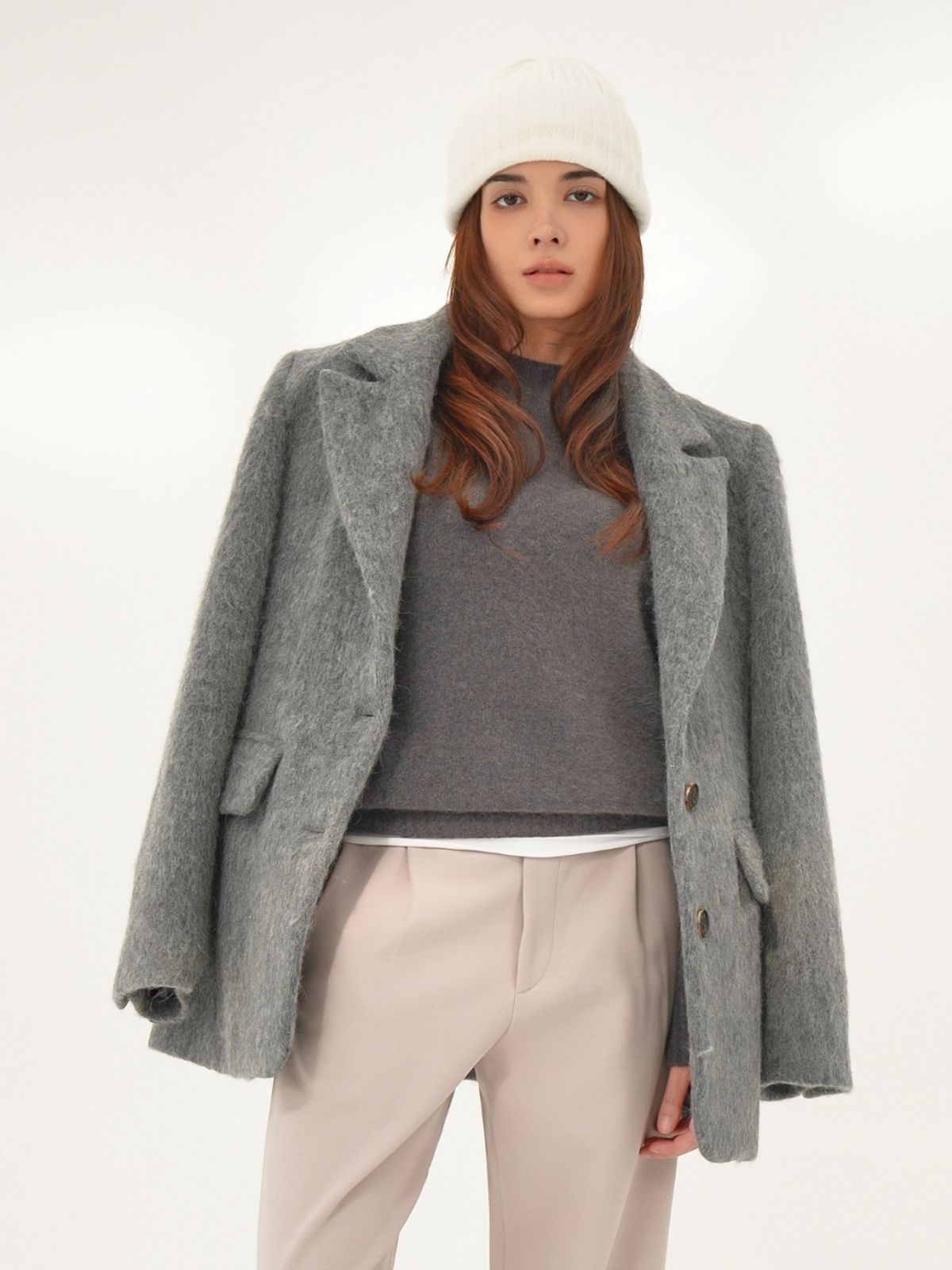 아쿠드(ACUD) Raccoon 2 tone Knit _Grey
