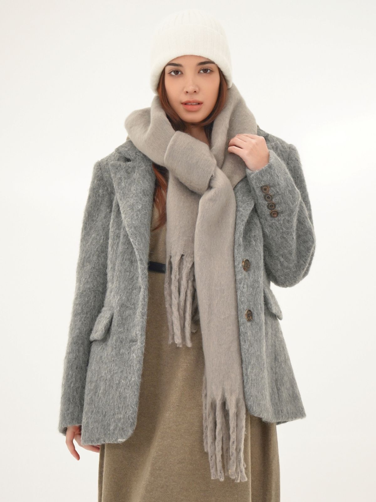 아쿠드(ACUD) Alpaca Fur Jacket Coat _Grey