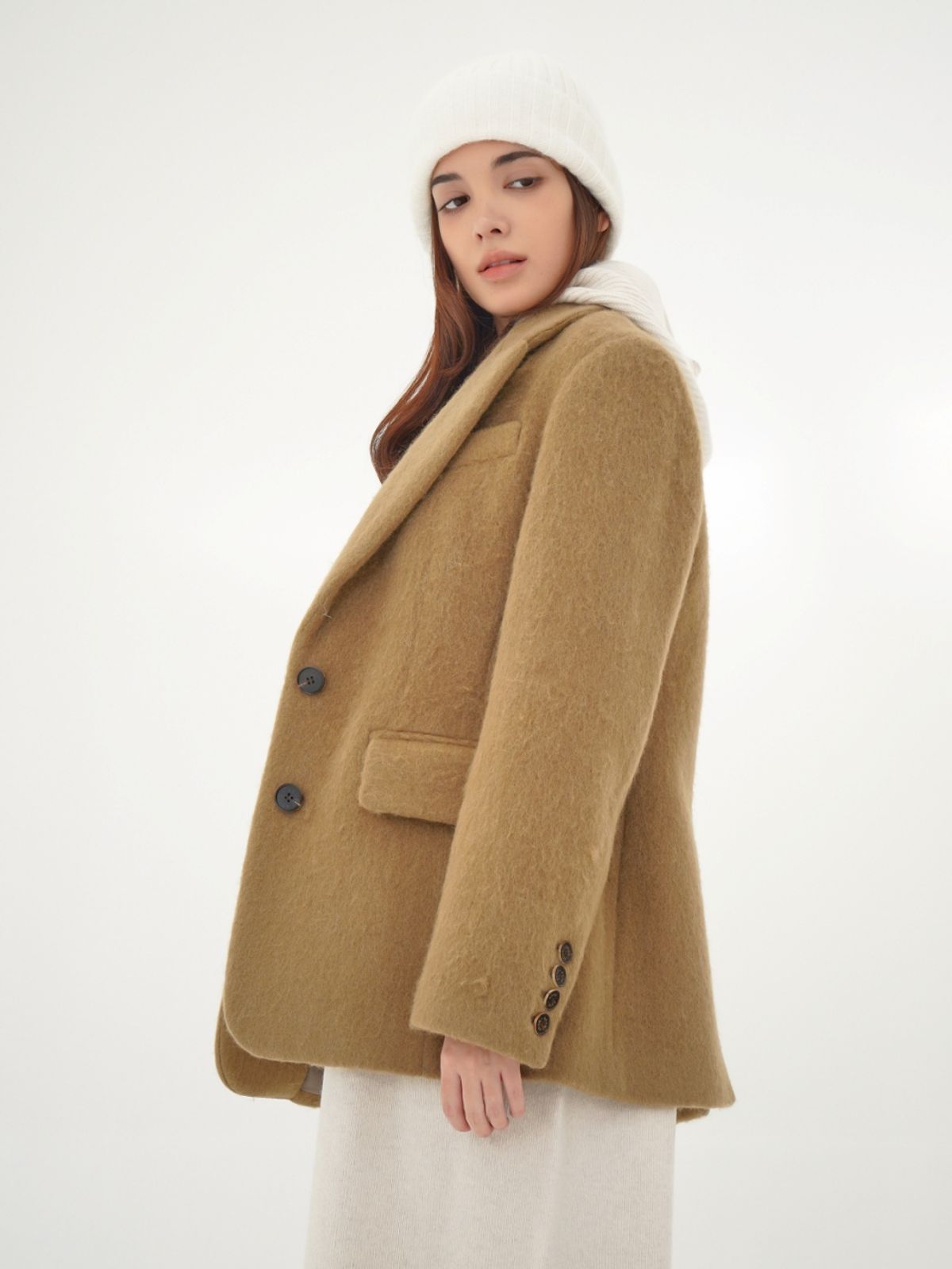 아쿠드(ACUD) Alpaca Fur Jacket Coat _Beige