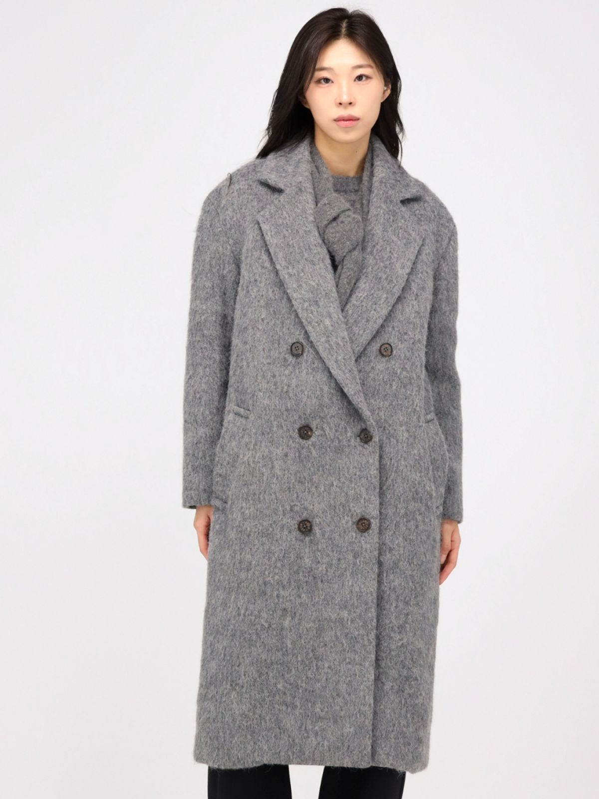아쿠드(ACUD) Alpaca Fur Long Coat _Grey
