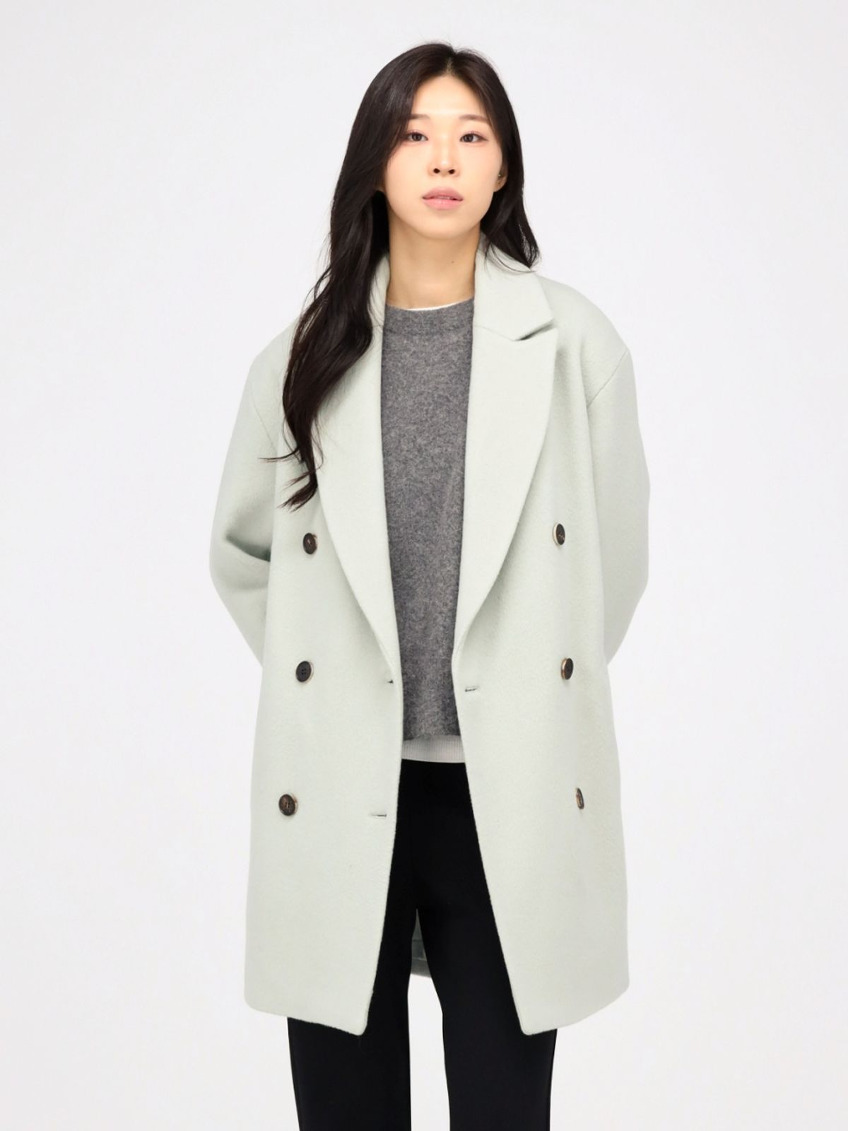 아쿠드(ACUD) Double Button Half Coat _MT.Grey