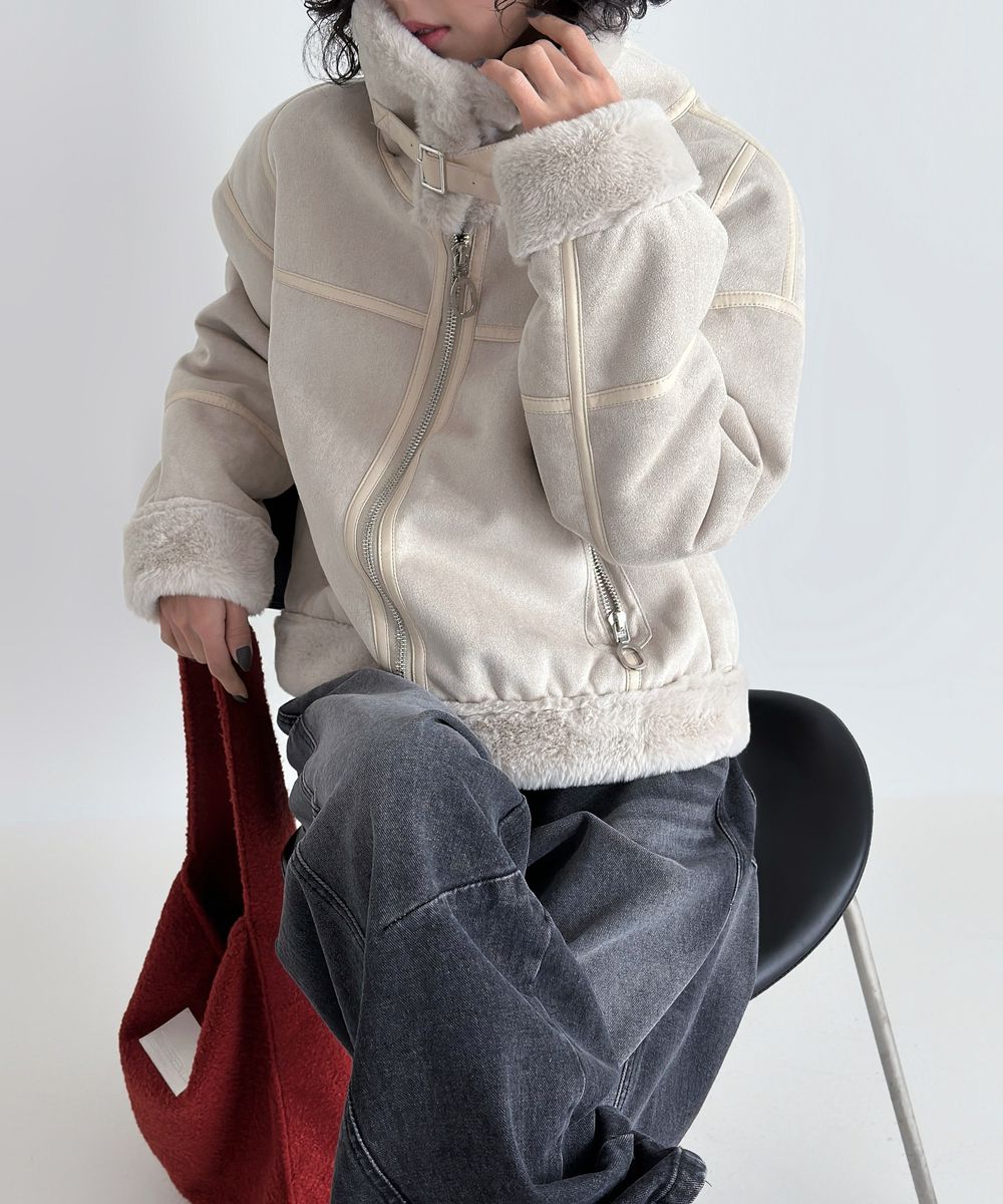 MUSINSA公式 | THE GREEN LAB FAUX Fur High Neck Mustang Jacket