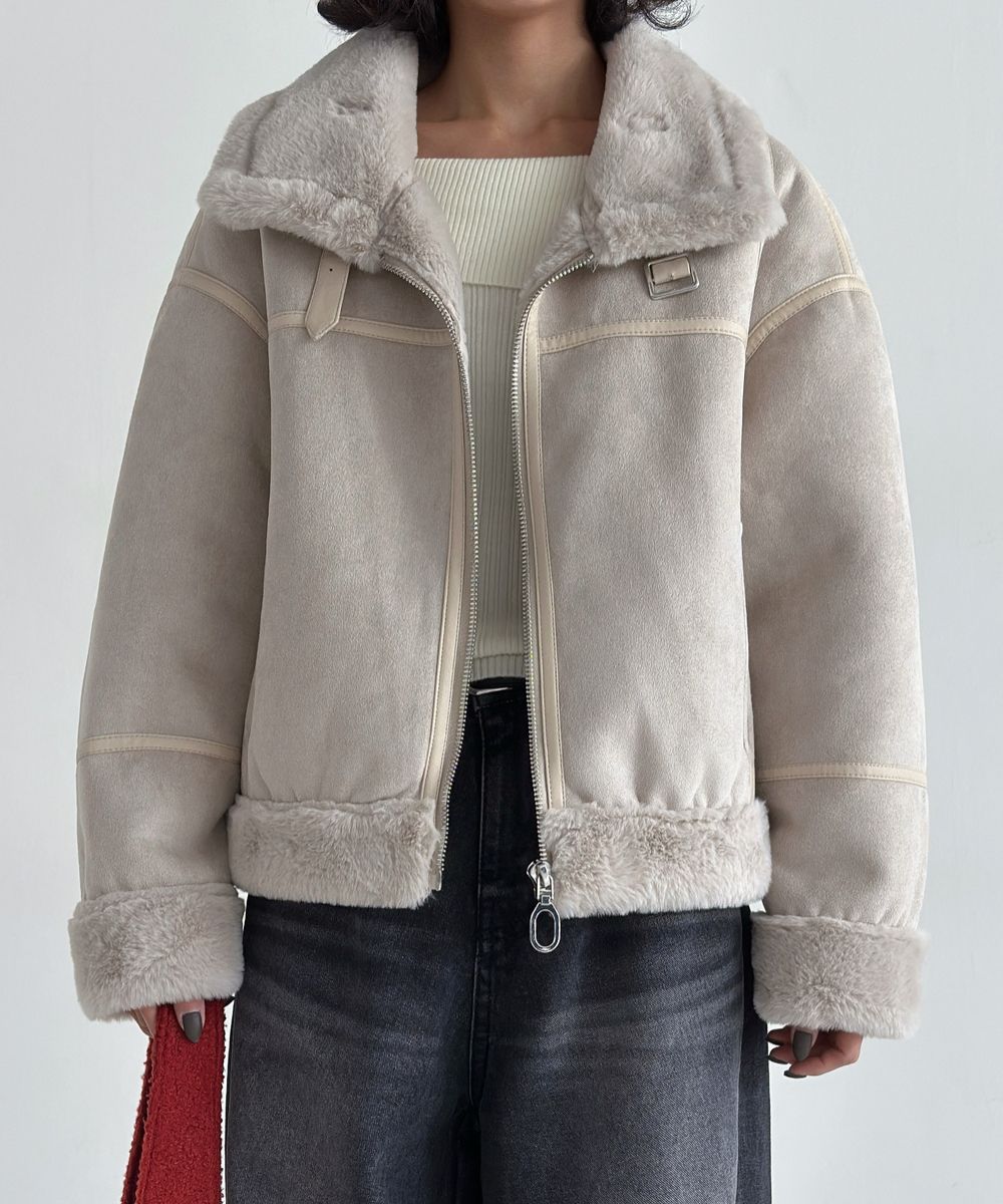 MUSINSA公式 | THE GREEN LAB FAUX Fur High Neck Mustang Jacket 