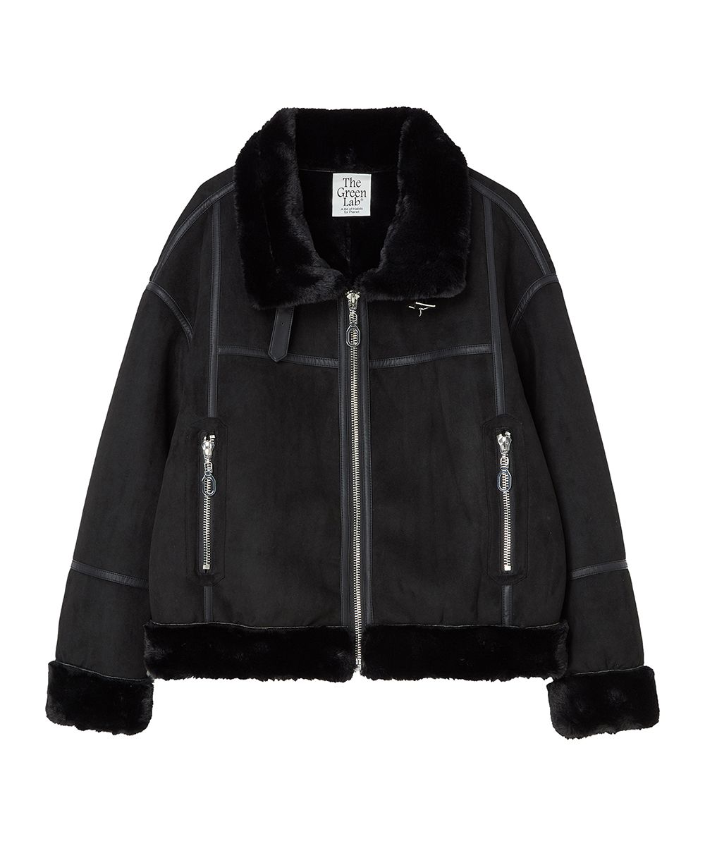 MUSINSA公式 | THE GREEN LAB FAUX Fur High Neck Mustang Jacket 