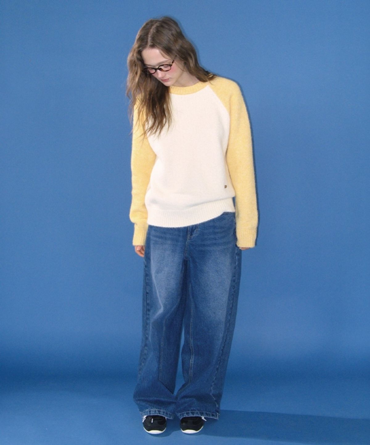 론론(RONRON) WOOL RAGLAN KNIT CREAM YELLOW