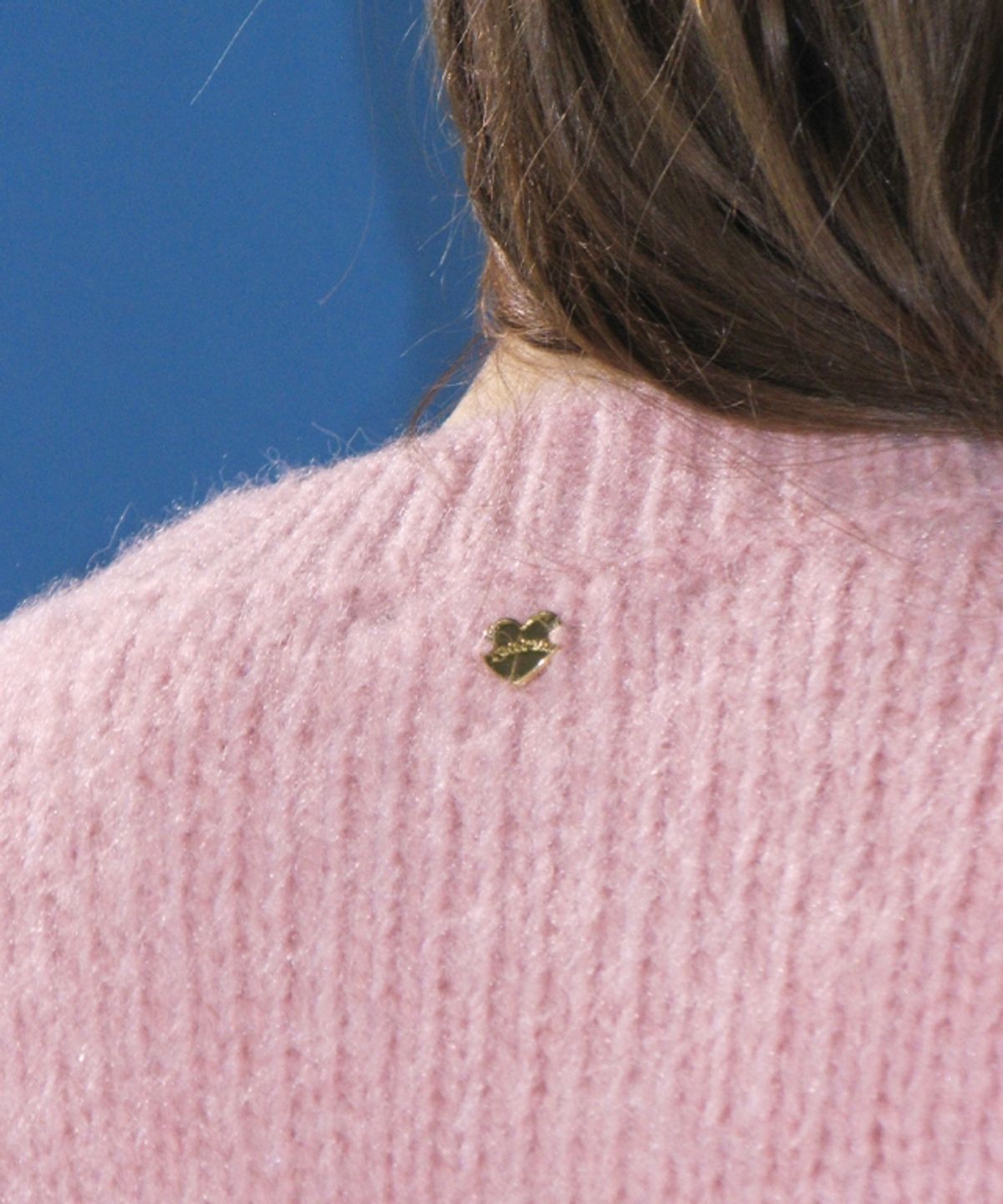 론론(RONRON) HANDMADE HEART SLEEVE POINT PULLOVER KNIT CREAM PINK