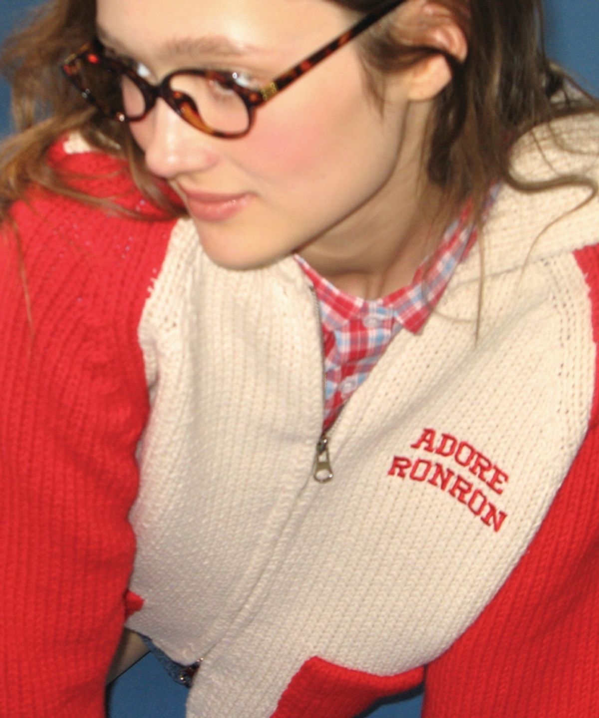 론론(RONRON) 88 BLOCKING COWICHAN KNIT ZIP UP CREAM RED