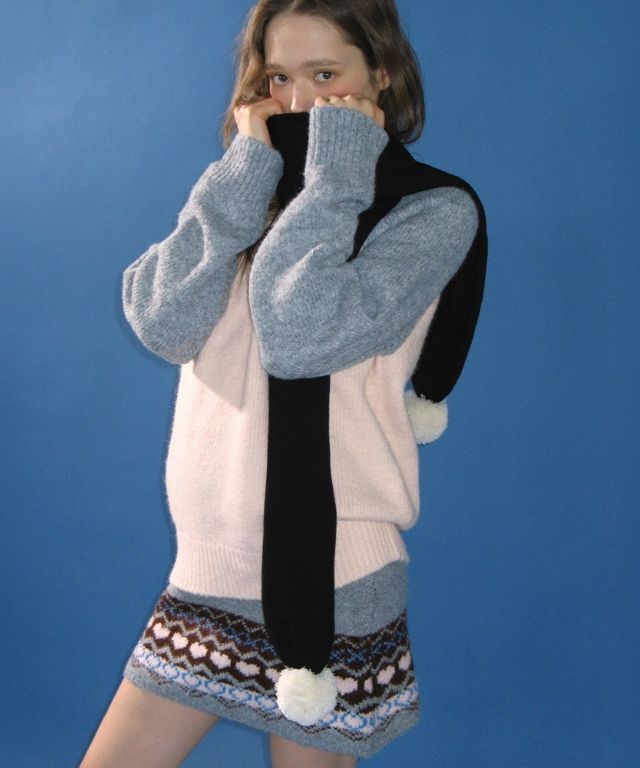 【RONRON】韓国人気★ MULTI STRIPE BELL KNIT MUFFLER★ 3COLOR MULTI STRIPE BELL KNIT MUFFLER (3color) - RONRON 론론