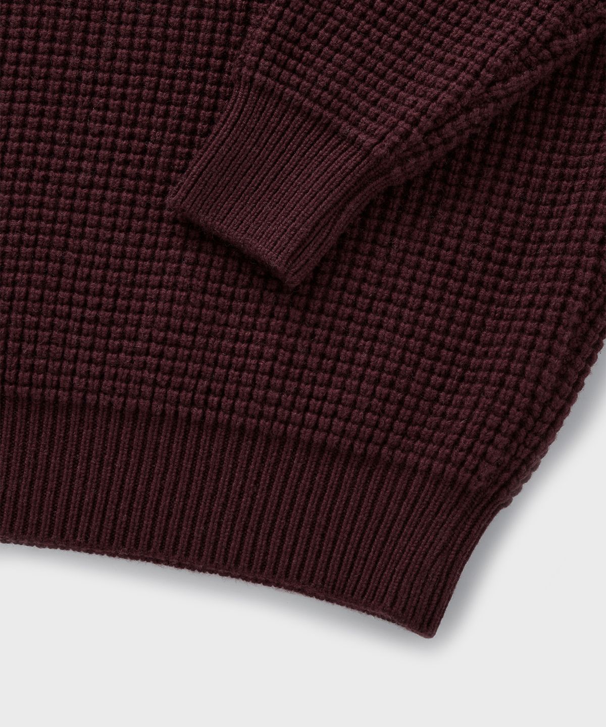브랜디드(BRANDED) CHAIN HEAVY WOOL SWEATER [BURGUNDY]