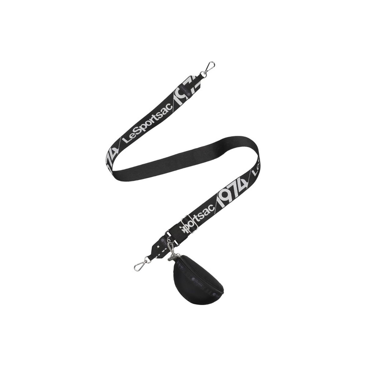 레스포색(LESPORTSAC) 블랙/그레이 로고 디태쳐블 숄더 스트랩 [1591.HB78]
