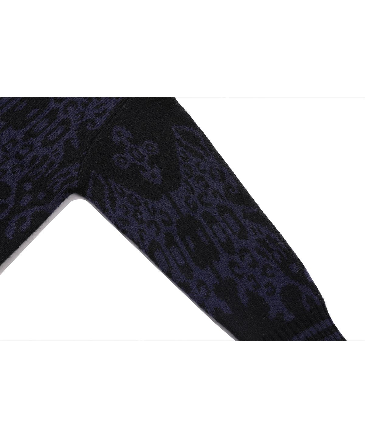 꼼파뇨(CPGN STUDIO) [2-WAY] 자바 패턴 집업 니트 블랙