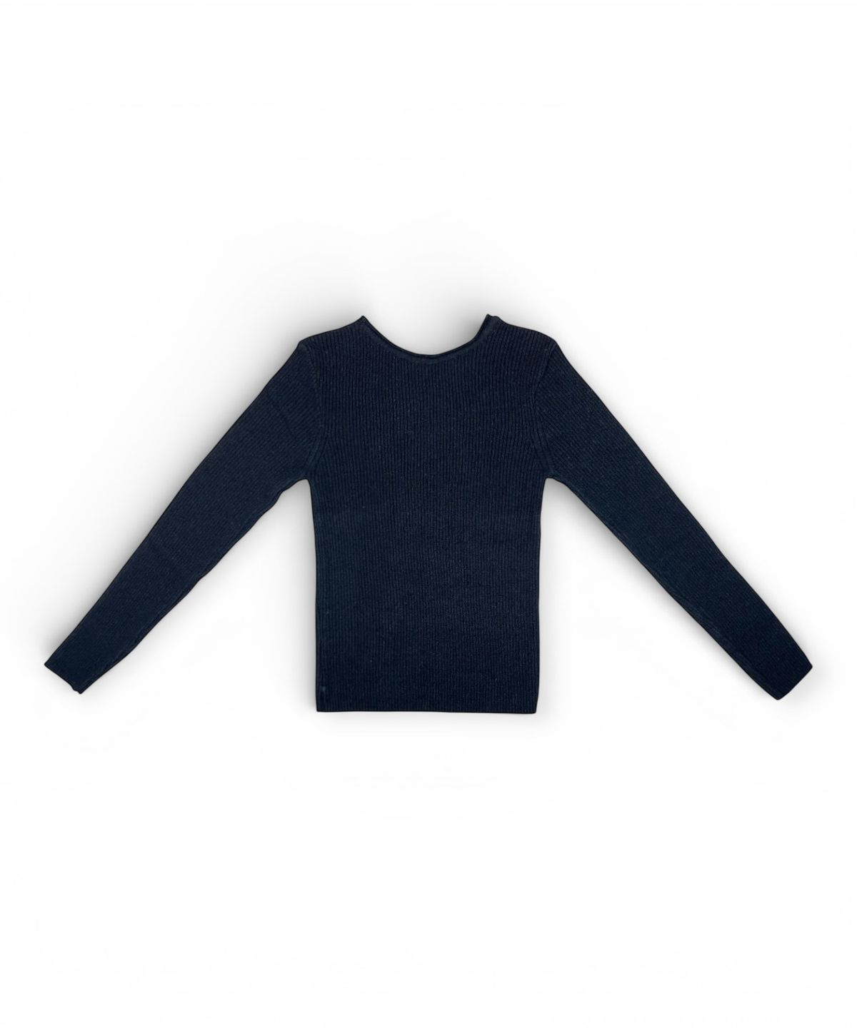 본슬리피(BORN SLIPPY) Corduroy Wool Round Neck Slim Knit (Black)