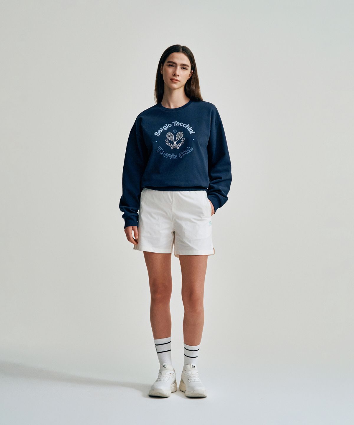 세르지오 타키니(SERGIO TACCHINI) W 오버핏 맨투맨 (Navy)