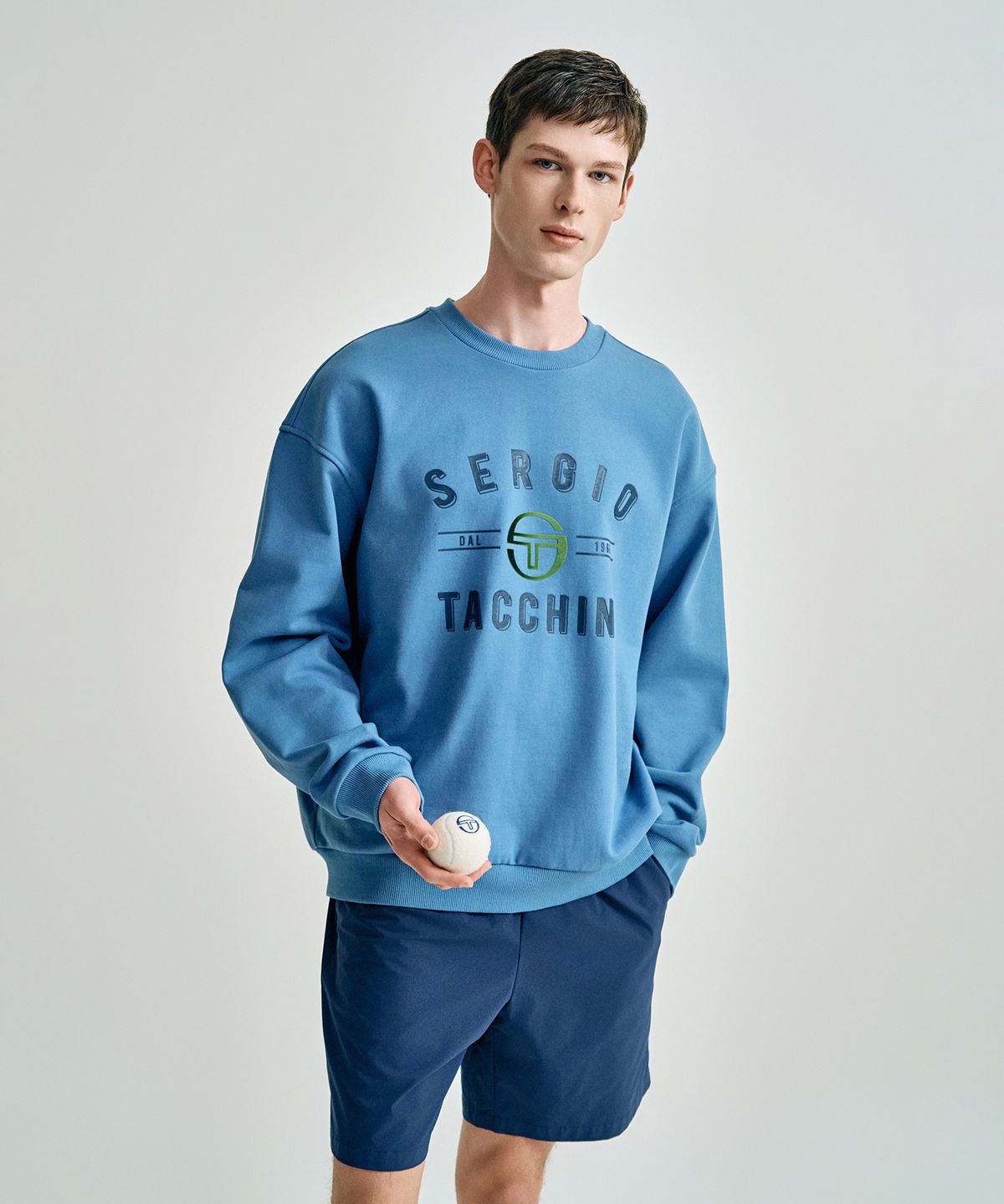 세르지오 타키니(SERGIO TACCHINI) U 오버핏 맨투맨 (Indigo)