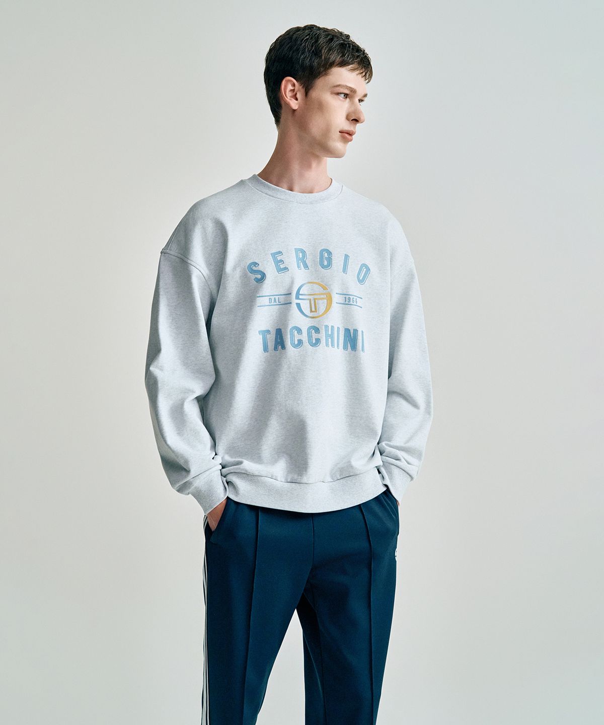 세르지오 타키니(SERGIO TACCHINI) U 오버핏 맨투맨 (L.Melange Grey)