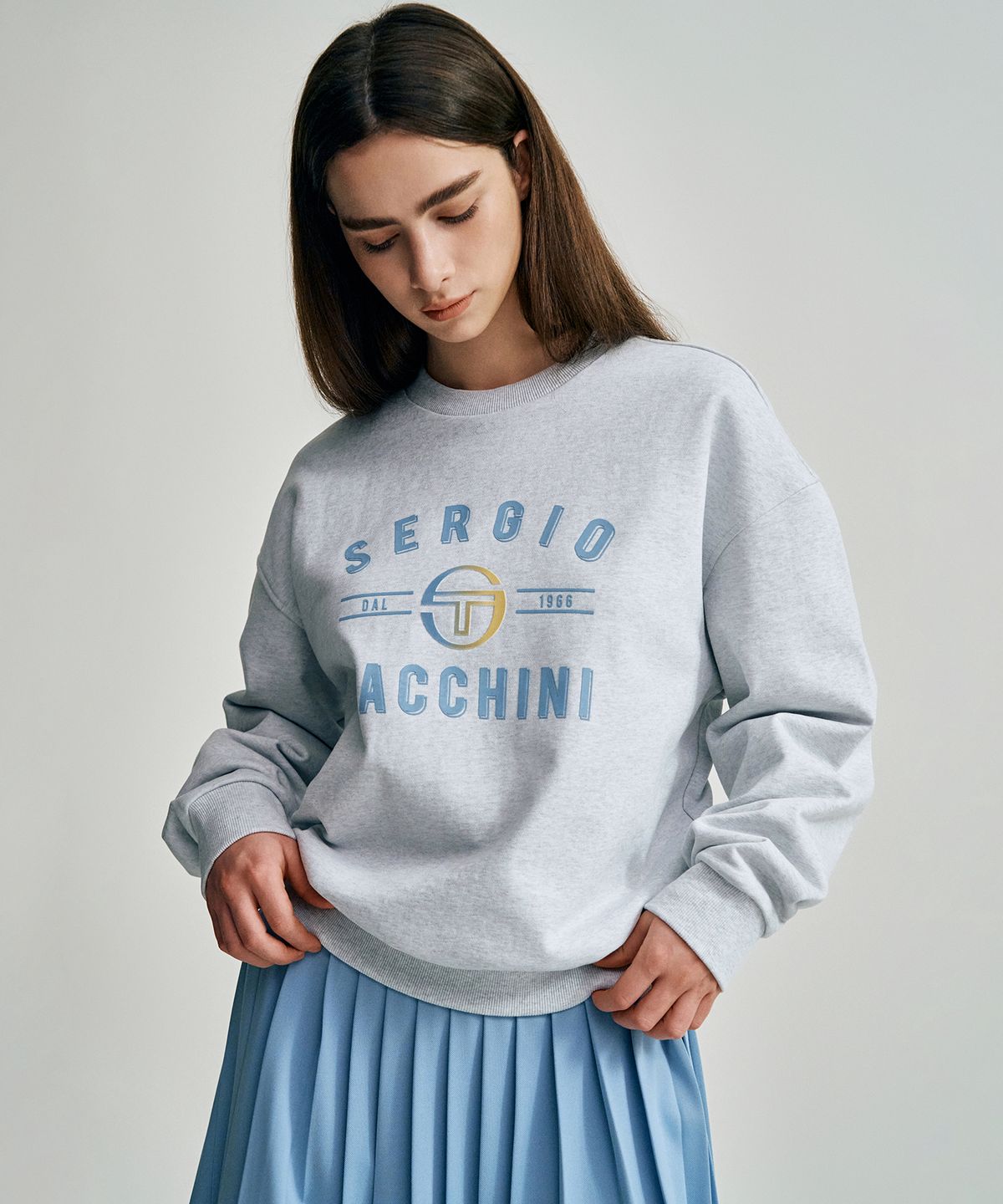 세르지오 타키니(SERGIO TACCHINI) U 오버핏 맨투맨 (L.Melange Grey)