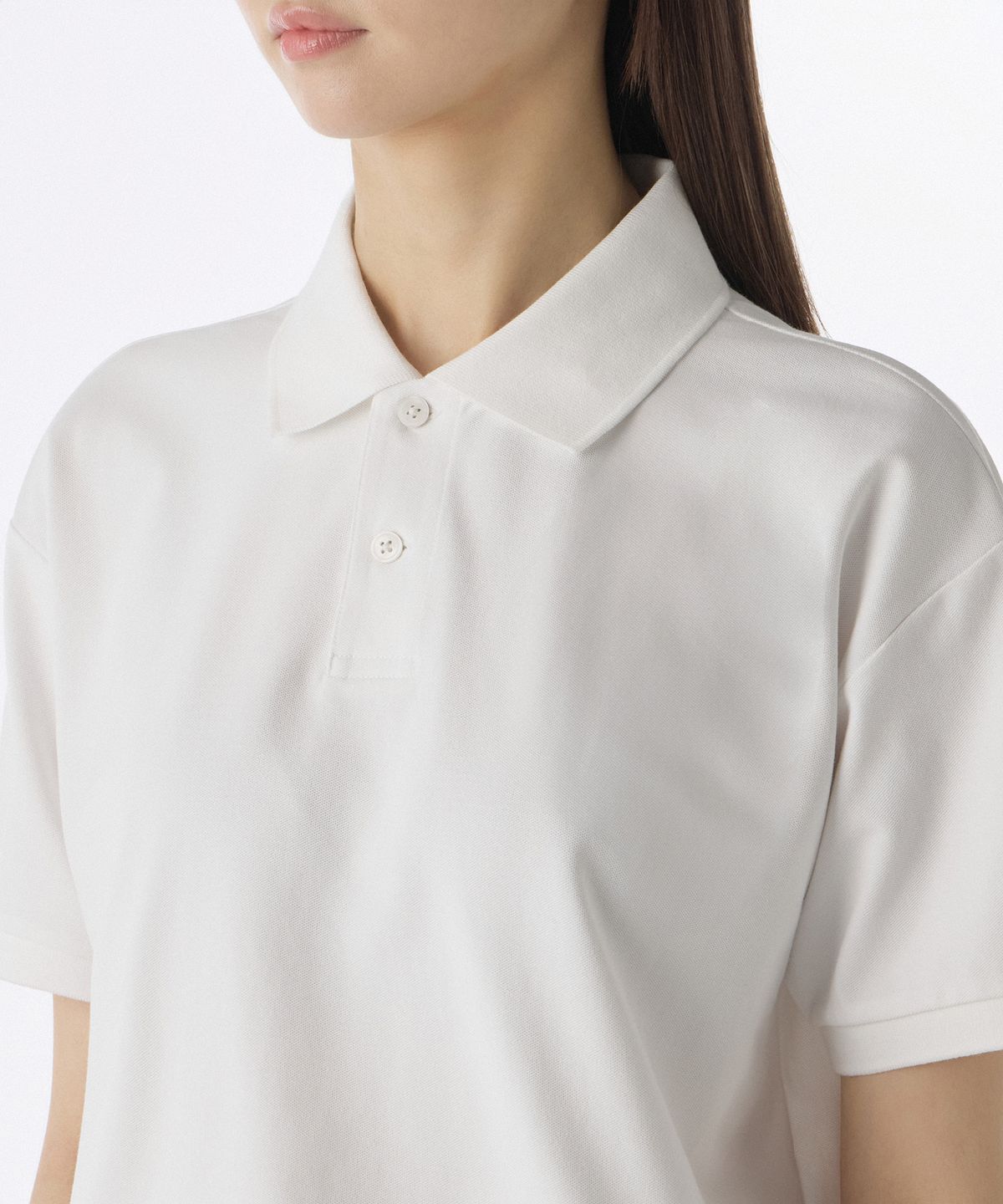 무신사 스탠다드 우먼(MUSINSA STANDARD WOMAN) [쿨탠다드] 우먼즈 릴렉스드 크롭 피케 폴로 셔츠 [화이트]