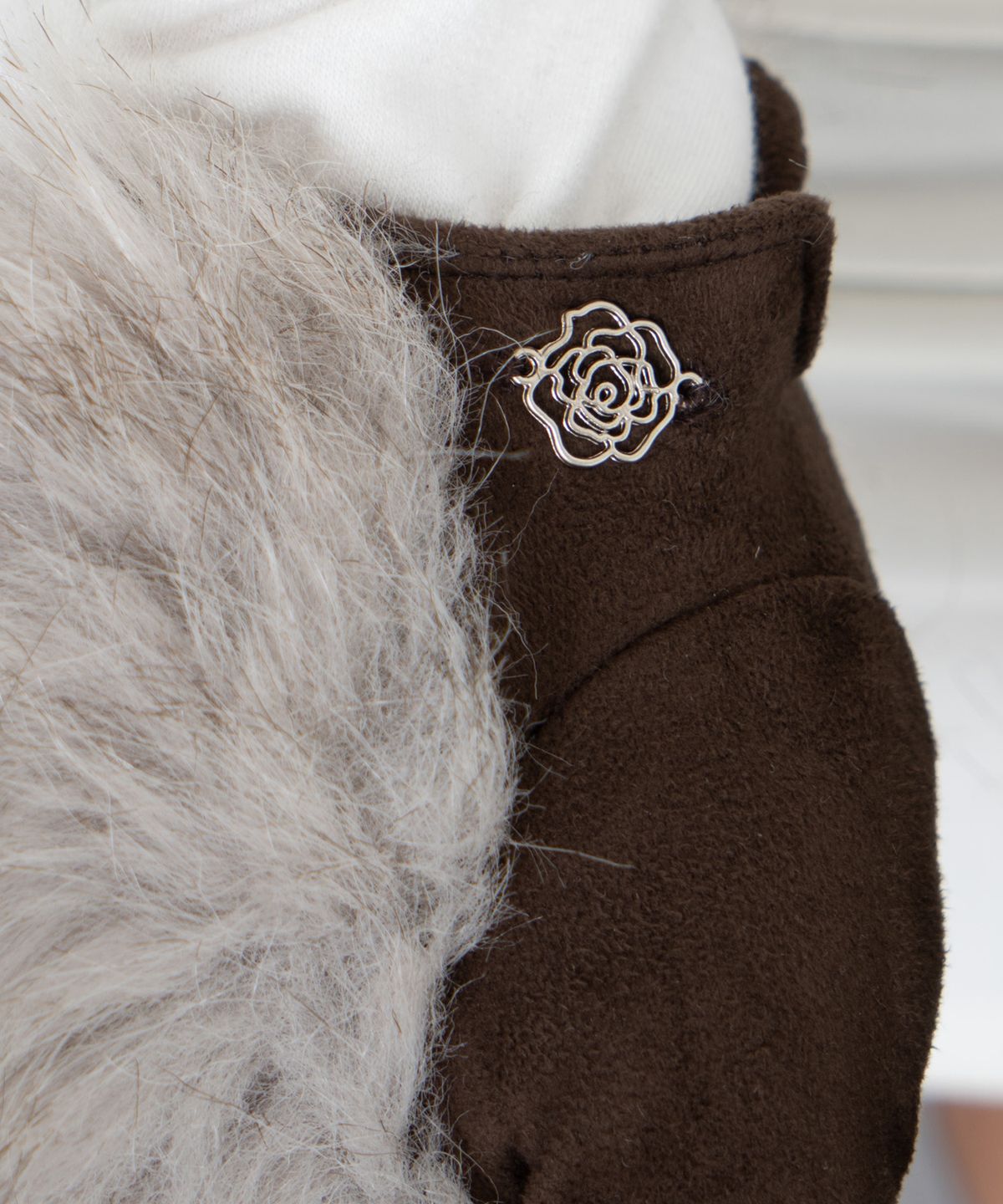 2000아카이브스(2000ARCHIVES) FUR SUEDE GLOVES (BROWN)