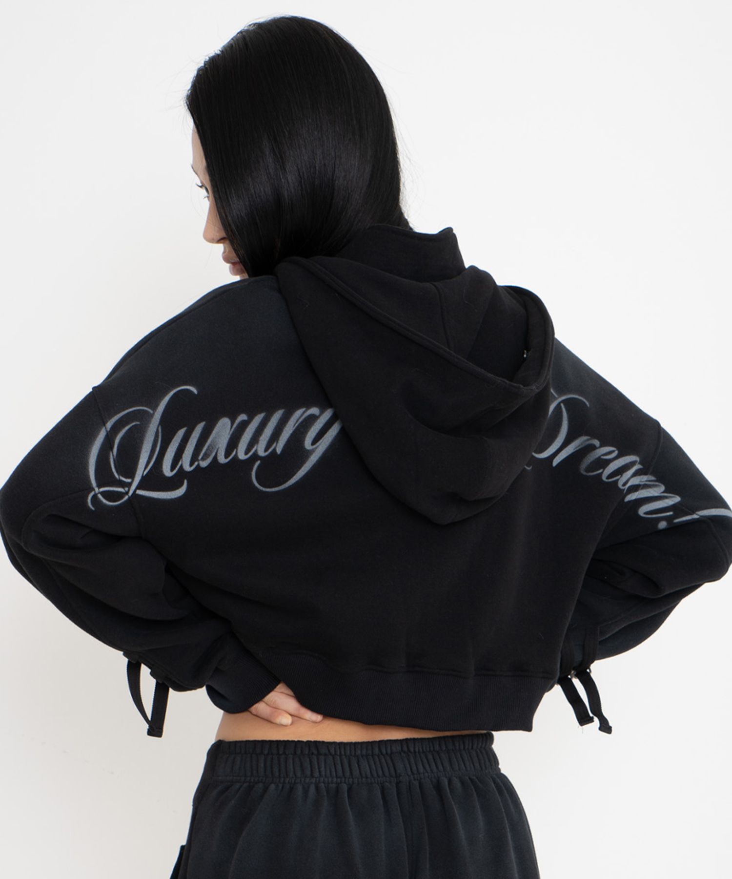 MUSINSA | 2000ARCHIVES LUXURY IS A DREAM HOODIE ZIP UP (BLACK)