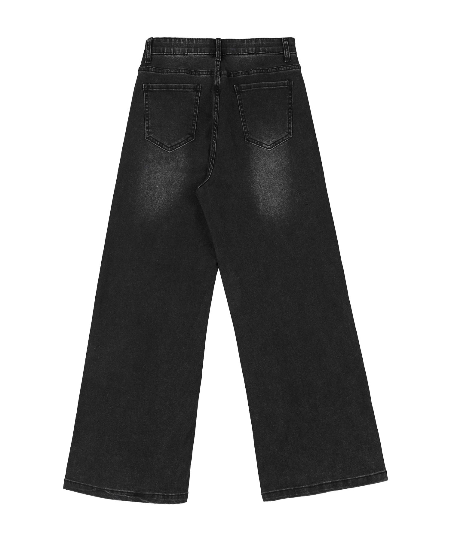 【BAON】TF hidden banding washed brushed denim pants MUSINSA | Jinmania Broad Bootcut Fit Wide Hidden Banding