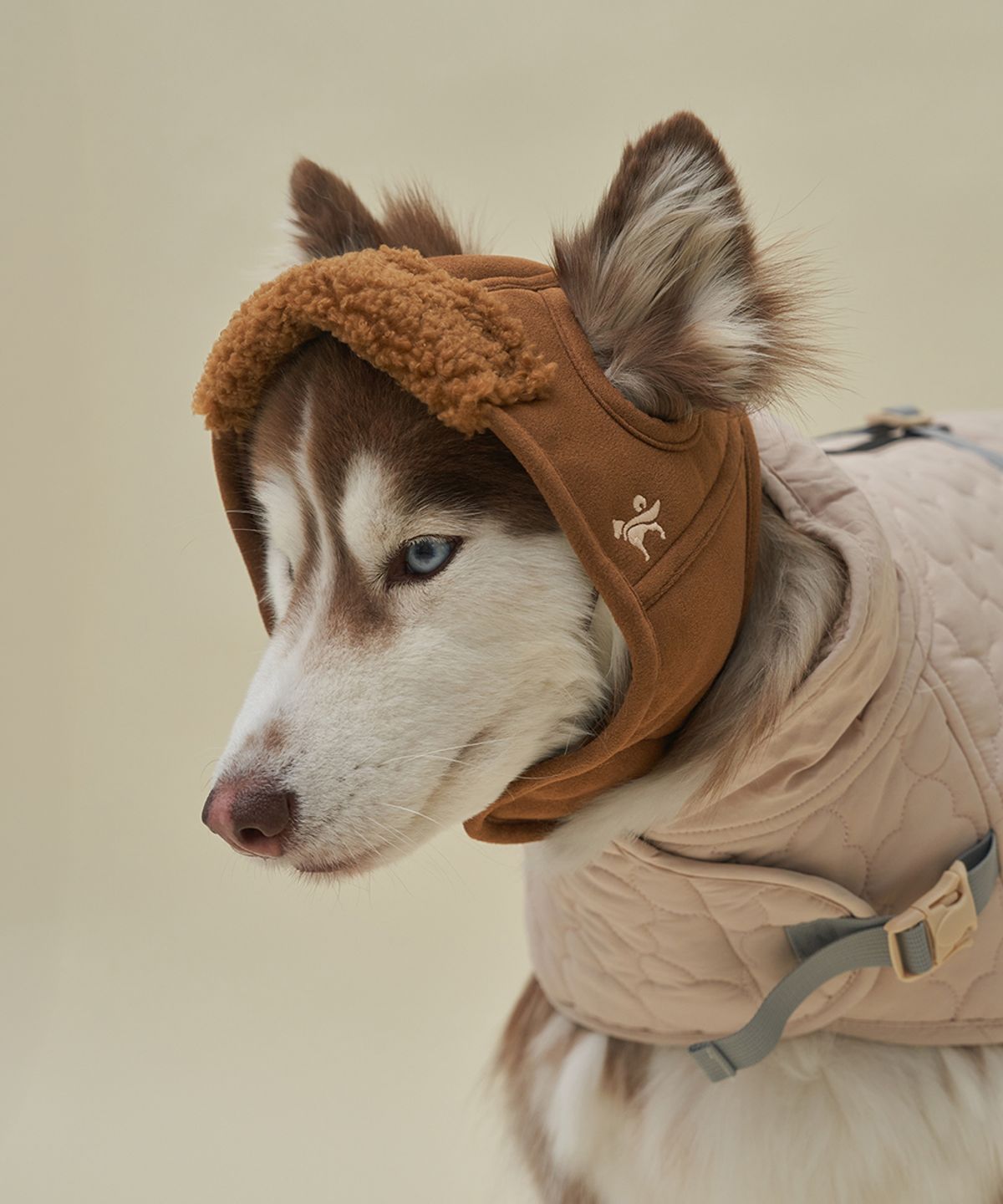 도그아이(DOGI) 강아지 무스탕모자 브라운
