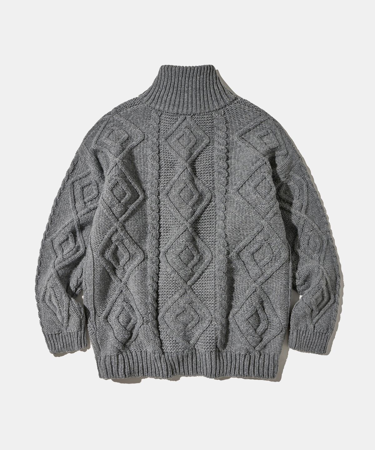 다이아몬드 레이라(DIAMOND LAYLA) Turtleneck Two Buttons Cardigan C8 Dark gray Melange