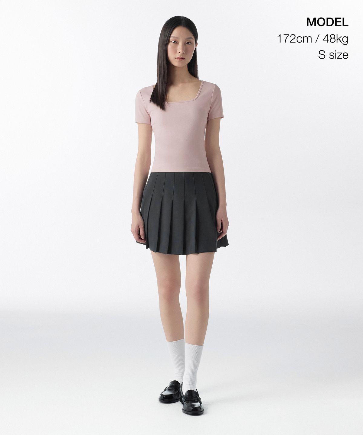무신사 스탠다드 우먼(MUSINSA STANDARD WOMAN) 우먼즈 슬림 스퀘어 넥 티셔츠 [데저트 핑크]