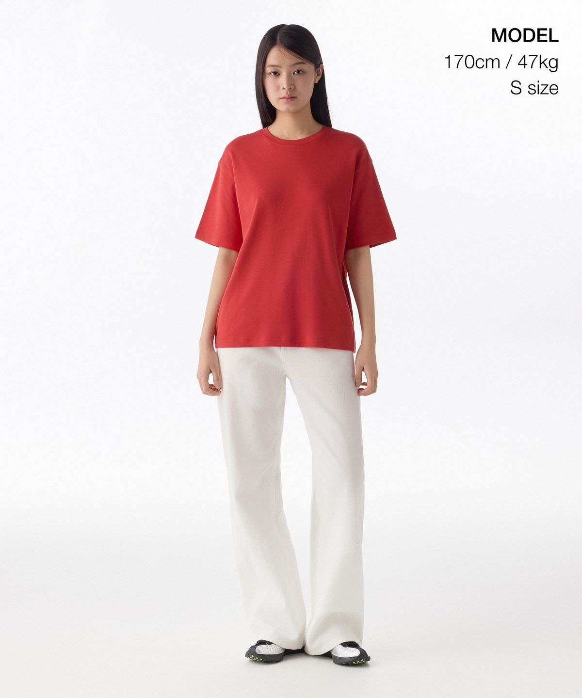 무신사 스탠다드 우먼(MUSINSA STANDARD WOMAN) 우먼즈 릴렉스 핏 크루 넥 티셔츠 [레드]