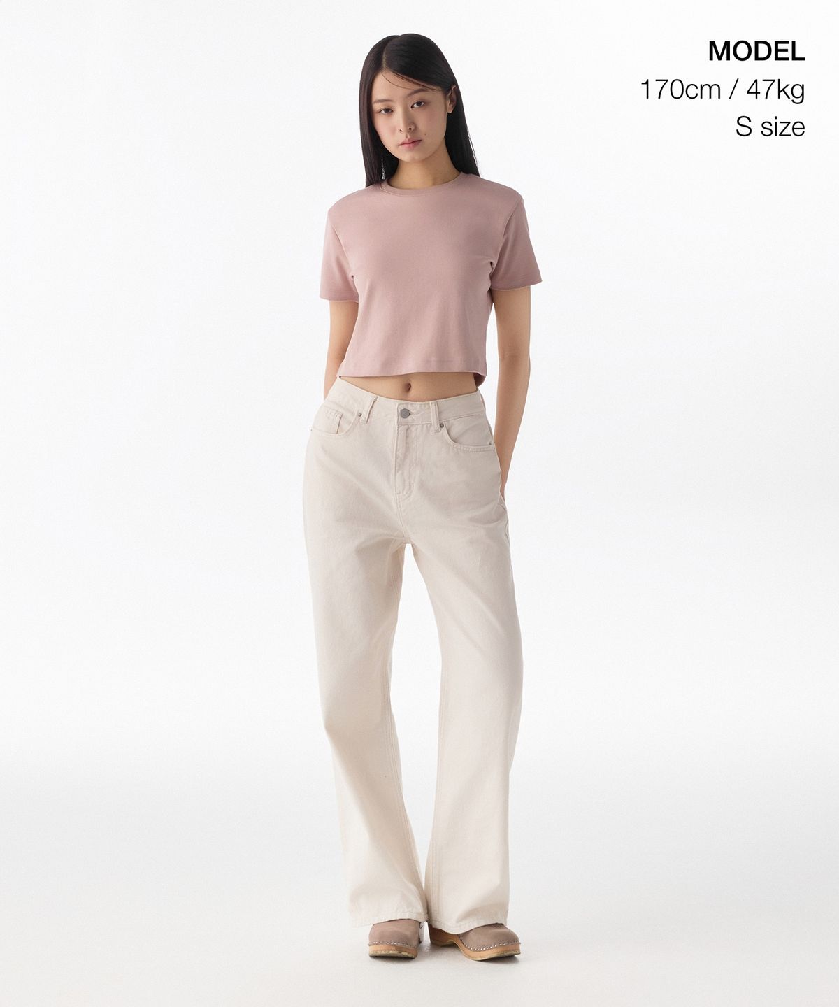 무신사 스탠다드 우먼(MUSINSA STANDARD WOMAN) 우먼즈 크루 넥 크롭 티셔츠 [데저트 핑크]