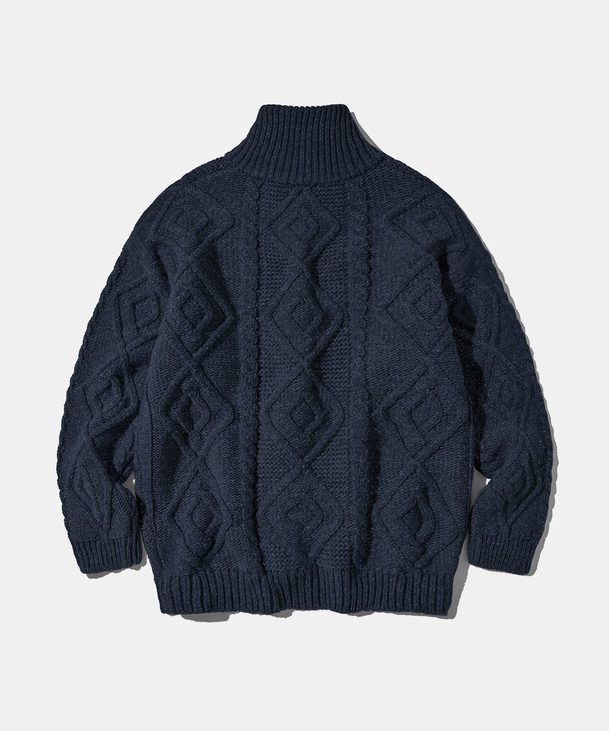 다이아몬드 레이라(DIAMOND LAYLA) Turtleneck Two Buttons Cardigan C8 Dark Navy Melange