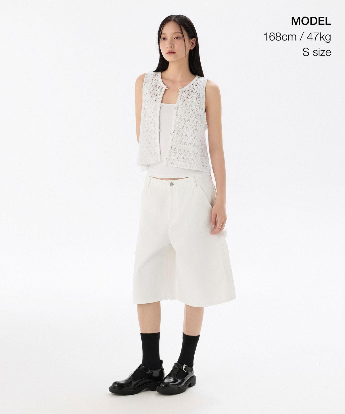 무신사 스탠다드 우먼(MUSINSA STANDARD WOMAN) 우먼즈 크로셰 베스트 [화이트]