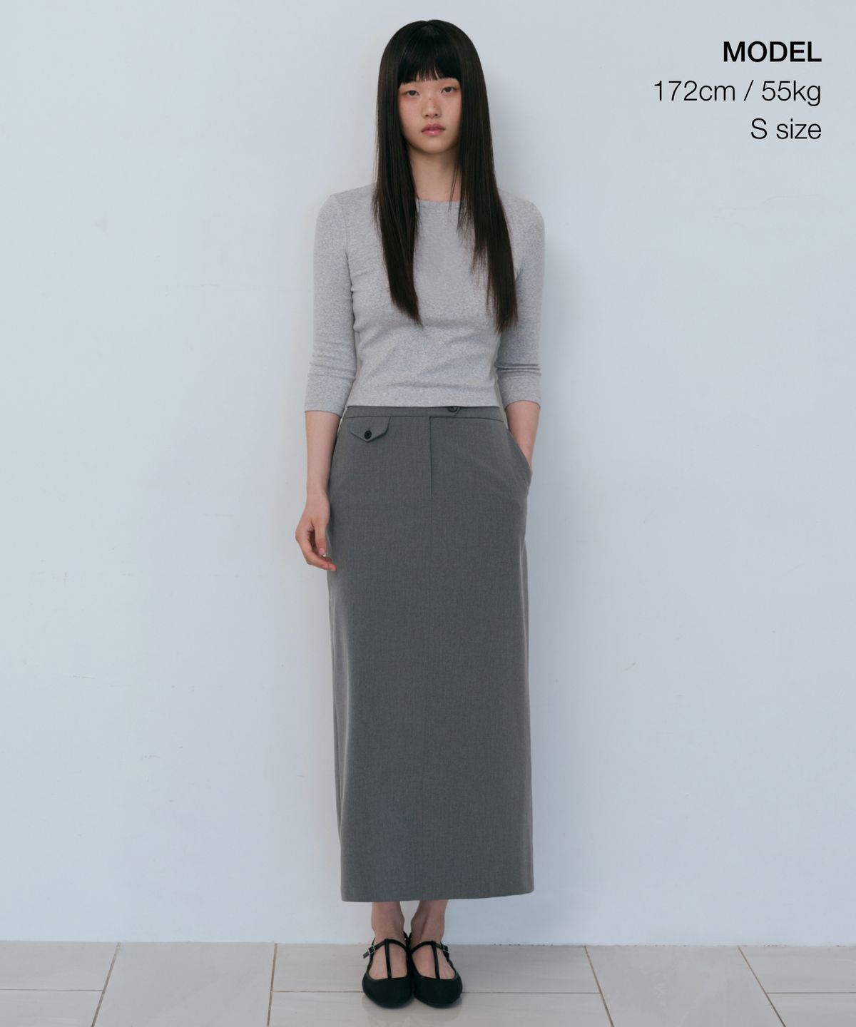 무신사 스탠다드 우먼(MUSINSA STANDARD WOMAN) 우먼즈 슬림 크루 넥 7부 티셔츠 [미디엄 그레이]